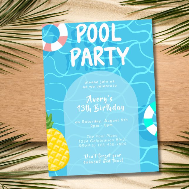Summer Birthday Pool Party Invitation (Creator Uploaded)