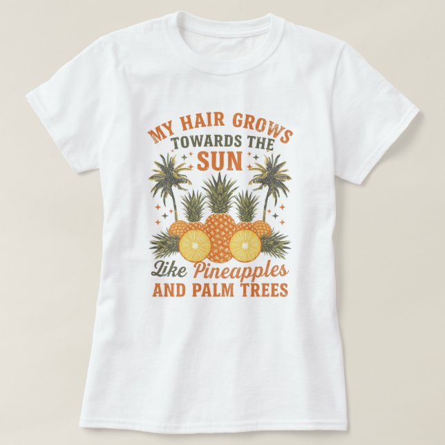 Summer Black Hair Appreciation Tropical Custom Tee (Design Front)