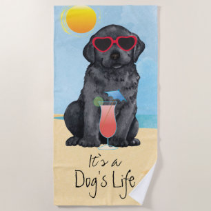 Summer Black Lab Beach Towel