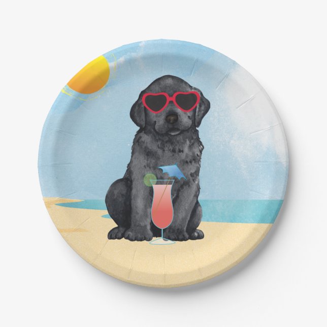 Summer Black Lab Paper Plate (Front)