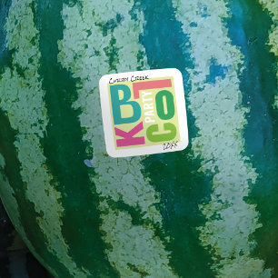 Summer Block Party Retro Type Neighbourhood Event Square Sticker