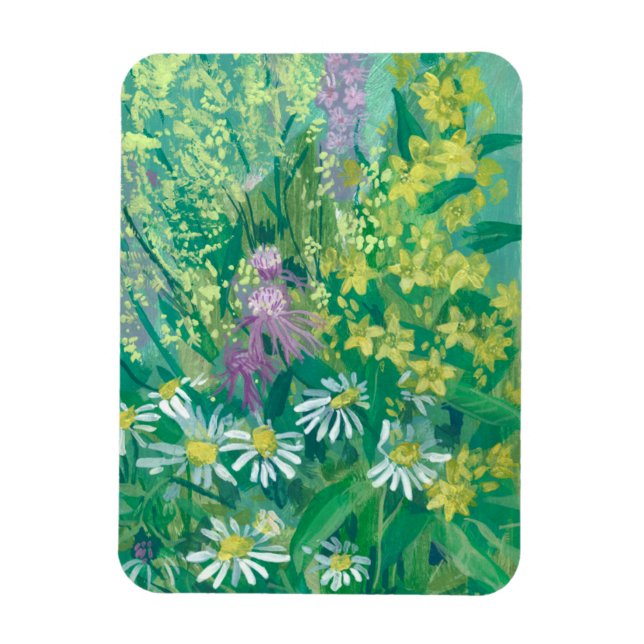 Summer Bloom Wildflowers Meadow Flowers Floral Art Magnet (Vertical)