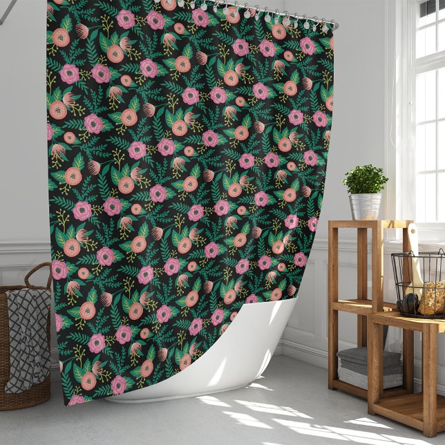 Summer Blooms Bright Tropical Floral Shower Curtain (Creator Uploaded)