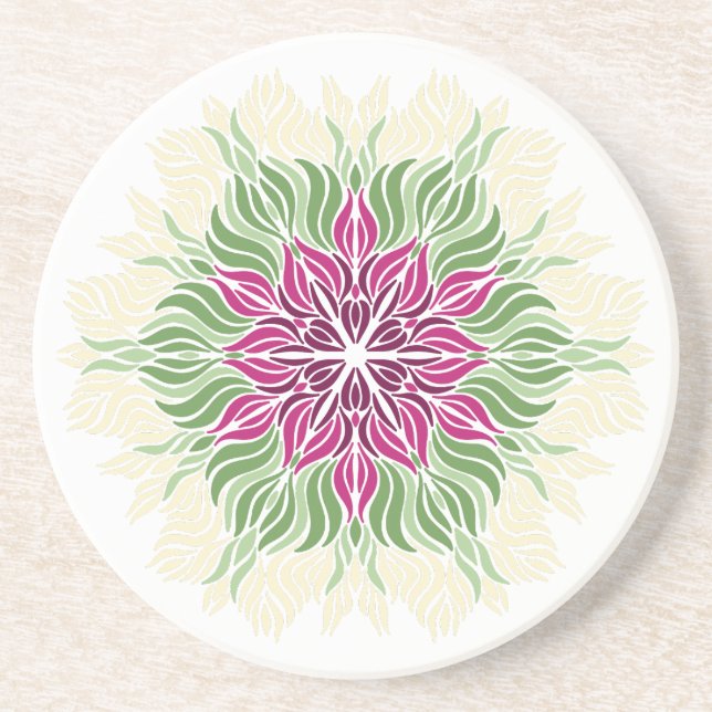 Summer Blooms Mandala  Coaster (Front)