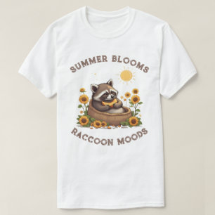 Summer Blooms Racoon Moods T-Shirt