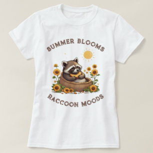Summer Blooms Racoon Moods T-Shirt