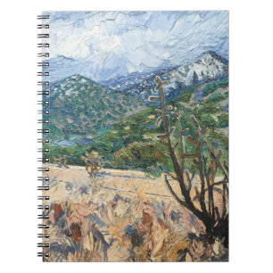 Summer Blue and Green Mountain Scene Painting Notebook