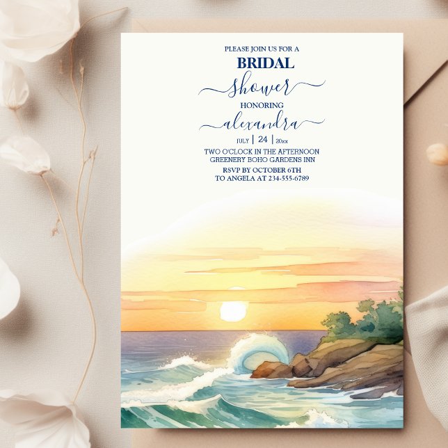 Summer Blue Beach  Bridal Shower Invitation (Creator Uploaded)
