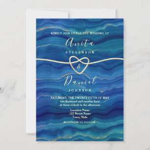 Summer Blue Beach Wedding Invitation