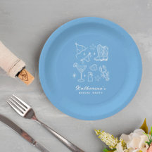 Summer Blue Hand Drawn Beach Life Bridal Shower
