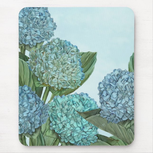 Summer Blue Hydrangea Bouquet Mouse Pad (Front)