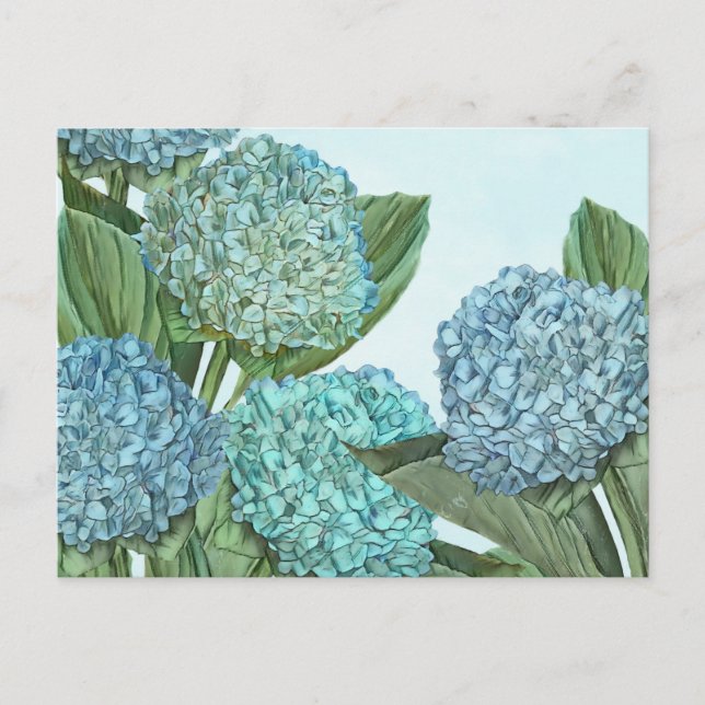 Summer Blue Hydrangea Bouquet Postcard (Front)
