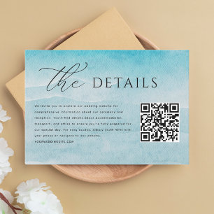 Summer Blue Ocean Beach Wedding Enclosure Card