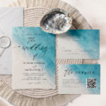 Summer Blue Ocean Beach Wedding Invitations<br><div class="desc">Summer Blue Ocean Beach Wedding Invitations</div>