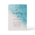 Summer Blue Ocean Beach Wedding Invitations