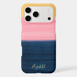 Summer Blue Pink Yellow Strokes Stripes Paint