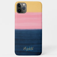 Summer Blue Pink Yellow Strokes Stripes Paint