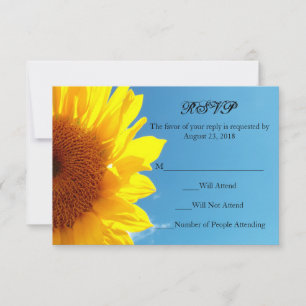 Summer Blue Sky with Yellow Sunflower RSVP Card