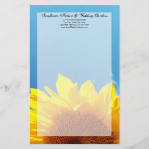 Summer Blue Sky with Yellow Sunflower Stationery