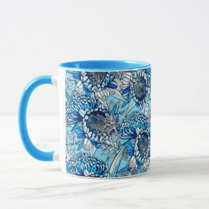 Summer Blue Waratah Florals Mug