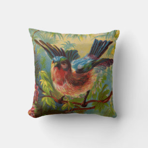 Summer Bluebird Throw Pillow