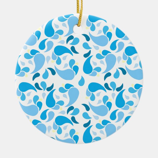 Summer Blues Ceramic Ornament (Front)