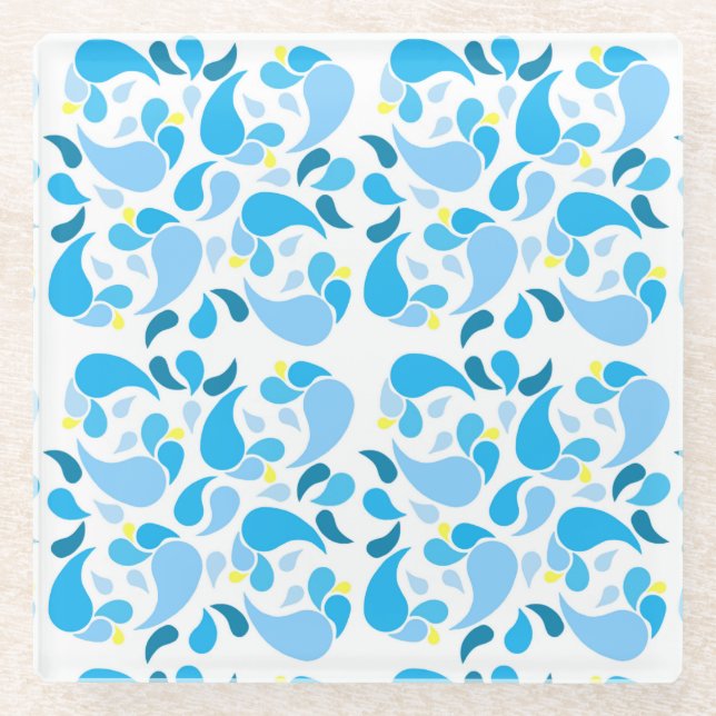 Summer Blues Glass Coaster (Front)