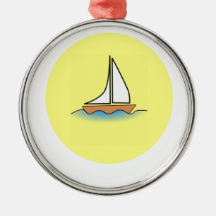 summer boat boating sport fish fishing water wave metal ornament