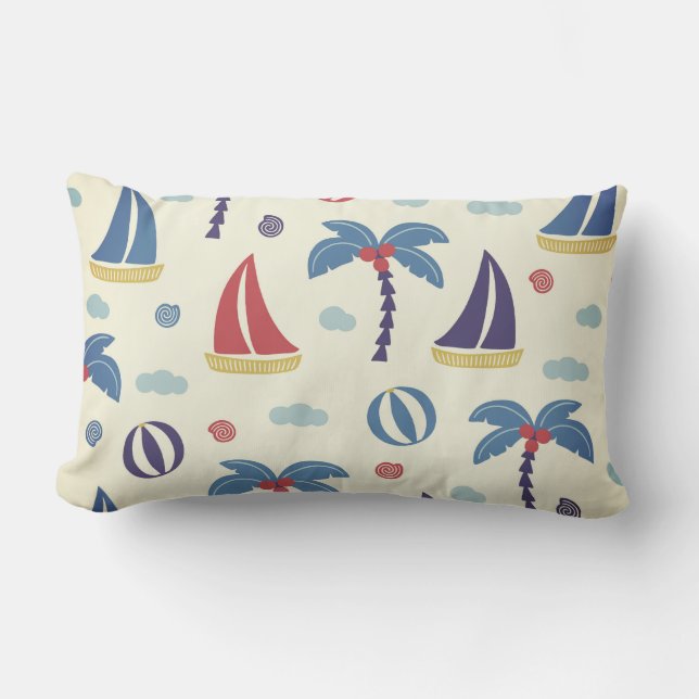 Summer Boats II Lumbar Cushion (Front)