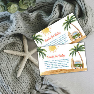 Summer Boho Surf Beach Van Books For Baby Shower Enclosure Card
