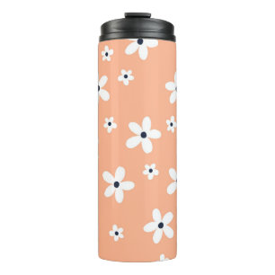 Summer Boho White Daisy Flowers Thermal Tumbler