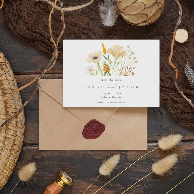 Summer Boho Wildflowers Garden Wedding  Save The Date (Creator Uploaded)