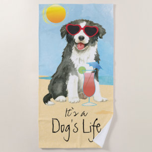 Summer Border Collie Beach Towel