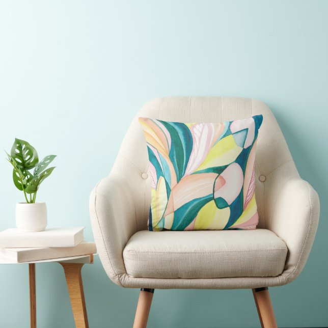 Summer Botanical Abstract Painting Cushion (Chair)