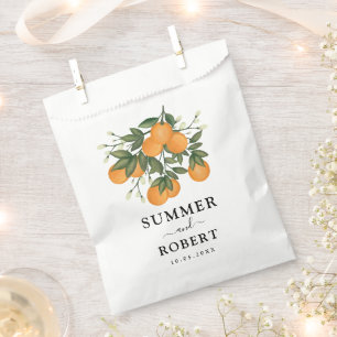 Summer Botanical Orange Citrus Greenery Wedding Favour Bag