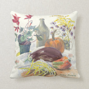 Summer Bounty -- Eggplant Colour Backing Cushion