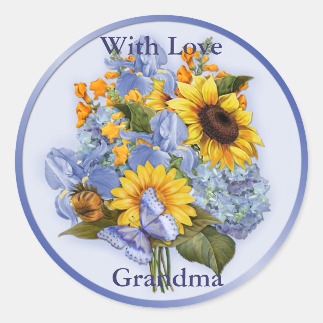 Summer Bouquet - Grandma Classic Round Sticker (Front)