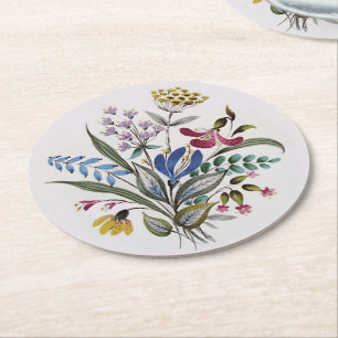 Summer Bouquet Round Paper Coaster