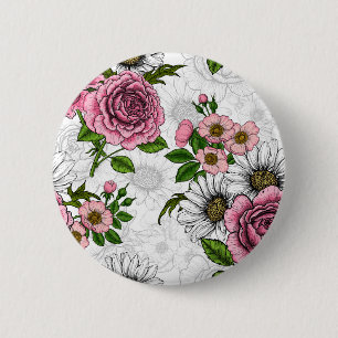 Summer bouquets 6 cm round badge