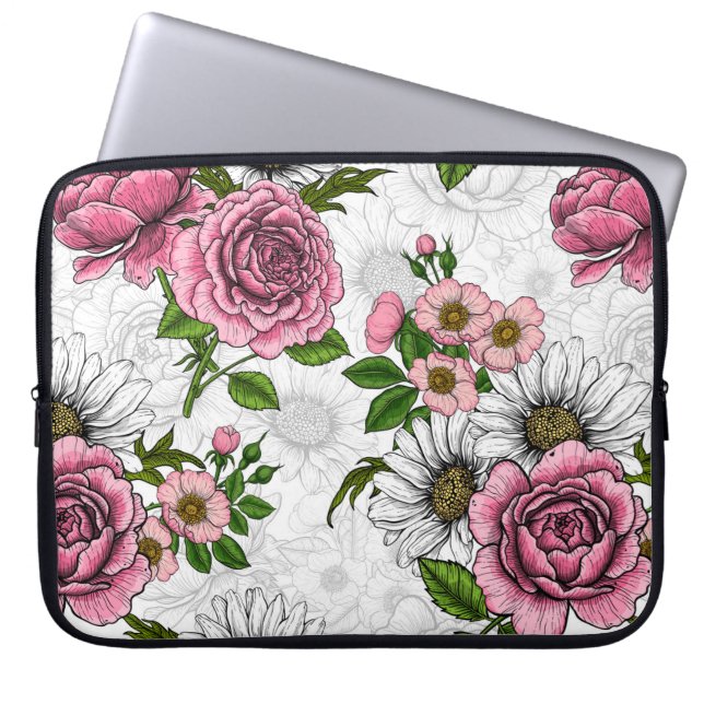 Summer bouquets laptop sleeve (Front)
