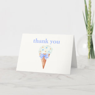Summer Bow Star Ice Cream Baby Shower Thank You Card