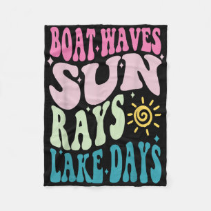 Summer Break Boat Wave Sun Rays Aint Nothing Like Fleece Blanket