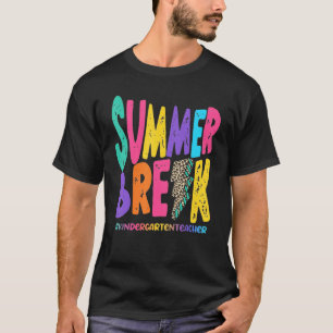 Summer Break  Kindergarten Teacher  Sub Leopard Te T-Shirt
