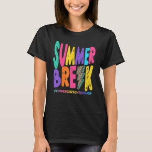 Summer Break Kindergarten Teacher Sub Leopard Te T-Shirt