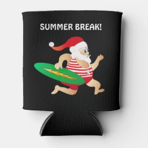 SUMMER BREAK SANTA CLAUS VINTAGE SWIMSUIT CAN COOLER