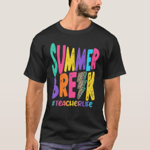 Summer Break Teacher Life Sub Leopard Teaching T-Shirt