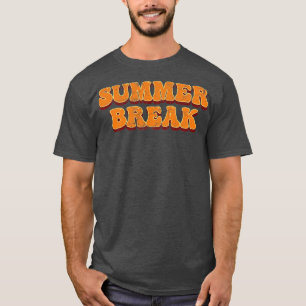 Summer Break Vintage Retro Text T-Shirt