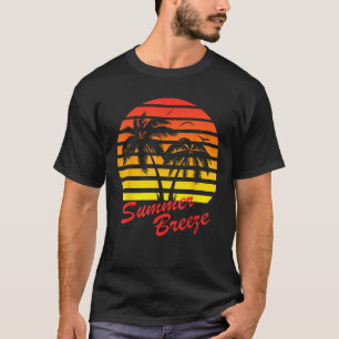 Summer Breeze 80s summer Beach Palm Tree Sunset T-Shirt