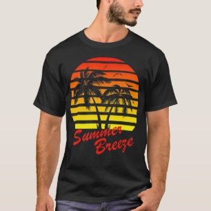 Summer Breeze 80s summer Beach Palm Tree Sunset T-Shirt