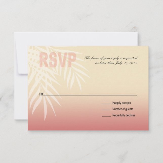 Summer Breeze Beach RSVP | pink Card (Front)